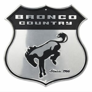 New Ford Bronco Country Bucking Bronco Shield Metal Sign – 12" H × 12" W